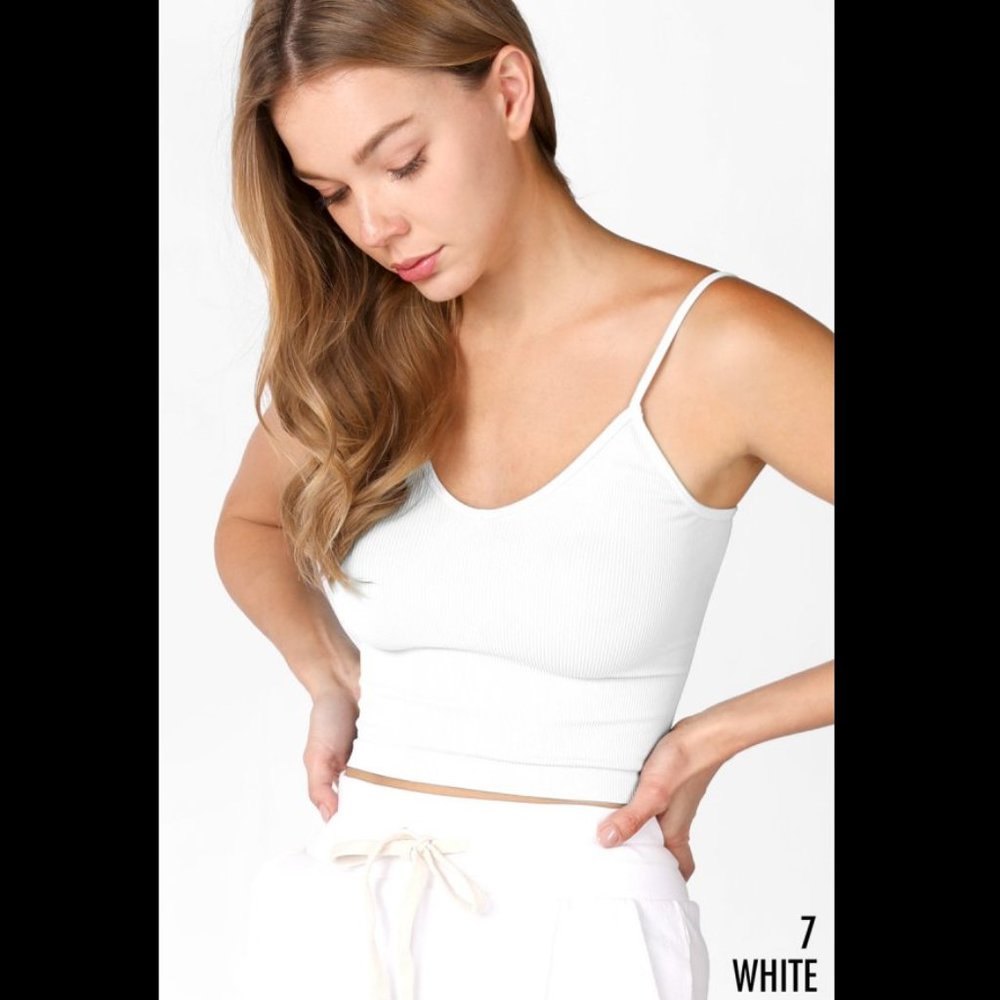 New White Super Comfortable Relaxed Fit Ribbed Crop Top